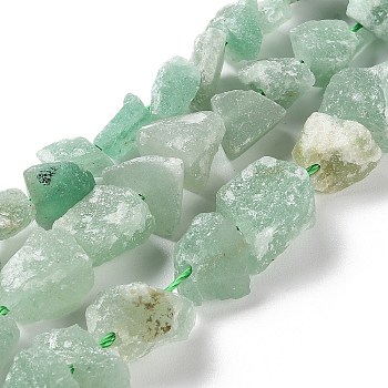 Raw Rough Natural Green Aventurine Beads Strands, Nuggets, 4~11x4.5~14.5x4.5~14.5mm, Hole: 0.8mm, about 41~43pcs/strand, 15.35~15.94''(39~40.5cm)