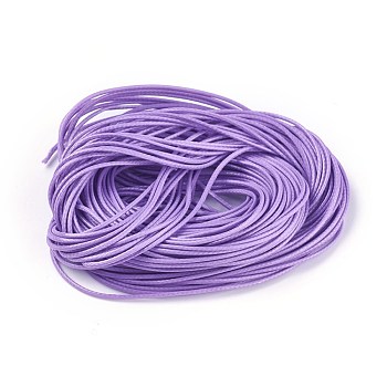 Korean Waxed Polyester Cords, Lilac, 1mm, about 16.4 yards(15m)/bag