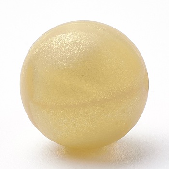 Food Grade Eco-Friendly Silicone Beads, Round, Goldenrod, 12mm, Hole: 2mm