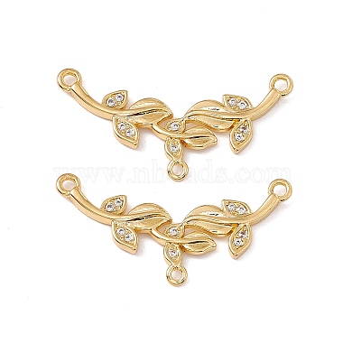 Brass Micro Pave Clear Cubic Zirconia Connector Charms(KK-E068-VC019)-2