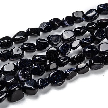 Nuggets Blue Goldstone Beads