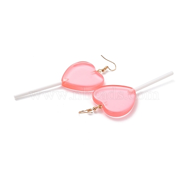 Transparente herzförmige Lollipop-Ohrringe für Damen(EJEW-Z015-05D)-2