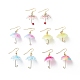 5 Pairs 5 Color Acrylic Umbrella with ABS Plastic Beaded Dangle Earrings(EJEW-JE05094)-1