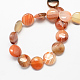 Flat Round Gemstone Natural Red Agate Stone Beads Strands(X-G-S110-03)-2