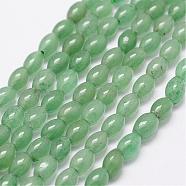 Natural Green Aventurine Beads Strands, Rice, 6x4mm, Hole: 0.8mm, about 63pcs/strand(G-N0175-01A-4x6mm)