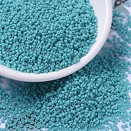 MIYUKI Round Rocailles Beads, Japanese Seed Beads, 11/0, (RR2029) Matte Opaque Turquoise Blue Luster, 11/0, 2x1.3mm, Hole: 0.8mm, about 5500pcs/50g(SEED-X0054-RR2029)