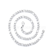Men's 304 Stainless Steel Figaro Chains Necklace, Stainless Steel Color, 17.72 inch(45cm), Wide: 5mm(NJEW-N050-A08-5-45P)