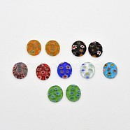 Oval Lampwork Cabochons, Mixed Color, 12x10x3mm(LK-F007-10x12mm-M)