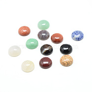 Natural & Synthetic Gemstone Cabochons, Mixed Style, Half Round, Mixed Color, 14x5.5mm(G-T020-14mm-M)