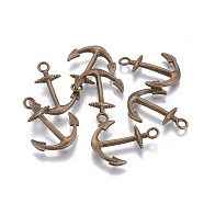 Alloy Pendants, Anchor, Cadmium Free & Nickel Free & Lead Free, Antique Bronze, 32x24.5x2mm, Hole: 3mm(X-TIBEP-I001-AB-NF)