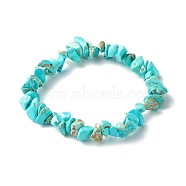 Synthetic Turquoise(Dyed) Chip Bead Stretch Bracelets for Children, Inner Diameter: 1-7/8 inch(4.8~5.1cm)(BJEW-JB06388-08)