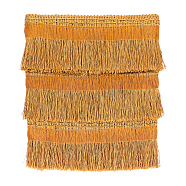 Polyester Fringe Ribbon, Tassel Lace Trim, Clothes Accessories Decoration, Dark Goldenrod, 4-1/8 inch(105mm), about 12.03 Yards(11m)/Card(OCOR-WH0078-34)