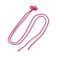 Nylon Lucky Knot Cord Amulet Yuki Pendant Decorations,  for Lucky Charm Knot, Camellia, 392~400mm(AJEW-NH0001-01E)