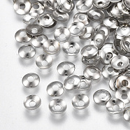 Iron Bead Caps, Nickel Free, Apetalous, Platinum, 4x1mm, Hole: 1.4mm(IFIN-T007-41P-NF)