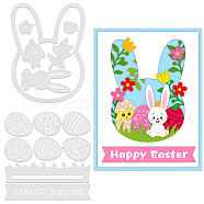 2Pcs 2 Styles Carbon Steel Cutting Dies Stencils, for DIY Scrapbooking, Photo Album, Decorative Embossing Paper Card, Stainless Steel Color, Rabbit & Easter Egg, Easter Theme Pattern, 8.8~10.2x10.5~11.8x0.08cm, 1pc/style(DIY-WH0309-746)