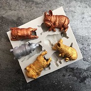 Food Grade Silicone Puppy Molds, Fondant Molds, For DIY Cake Decoration, Chocolate, Candy, UV Resin & Epoxy Resin Jewelry Making, Sleeping Dog, Antique White, 91x108x18mm, Inner Measure: 43~50mm(DIY-I012-56)