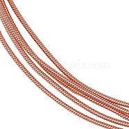 40G French Copper Wire Grimp Wire, Round Flexible Coil Wire, Metallic Thread for Embroidery and Jewelry Making, Rose Gold, 18 Gauge, 1mm, about 270mm/g(CWIR-BC0001-39)