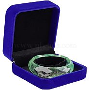 Square Velvet Bracelet Box. Bracelet Gift Storage Case, Blue, 9x9x3.9cm, Inner Diameter: 5cm(CON-WH0088-33C)