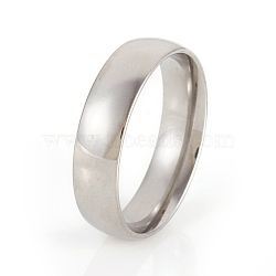 201 Stainless Steel Plain Band Rings, Stainless Steel Color, Size 11, Inner Diameter: 21mm, 6mm(X-RJEW-G107-6mm-11-P)
