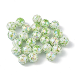 Opaque Acrylic Beads, AB Color, Round, Green, 16x15.5mm, Hole: 2.2mm(MACR-K330-22)