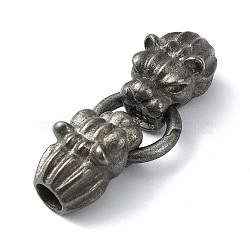 Tibetan Style 304 Stainless Steel Spring Gate Rings, Antique Silver, 48.5mm(FIND-Z046-02AS-06)