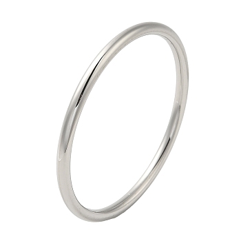 304 Stainless Steel Simple Roung Ring Bangles for Women, Stainless Steel Color, Inner Diameter: 2-1/8 inch(5.5cm), 4mm