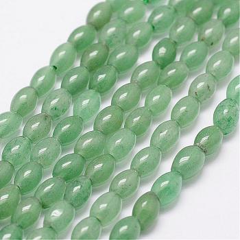Natural Green Aventurine Beads Strands, Rice, 6x4mm, Hole: 0.8mm, about 63pcs/strand
