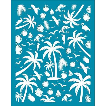 Silk Screen Printing Stencil, for Painting on Wood, DIY Decoration T-Shirt Fabric, Branch Pattern, 100x127mm