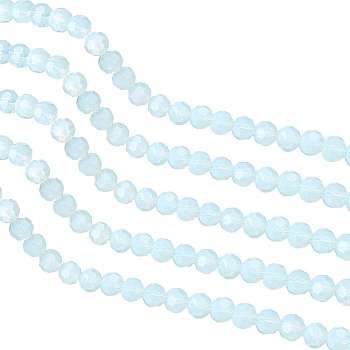 ARRICRAFT Synthetic Opalite Beads Strands, Faceted Round, 8mm, Hole: 1mm, about 70~72pcs/strand, 22.6 inch, 4strand/box
