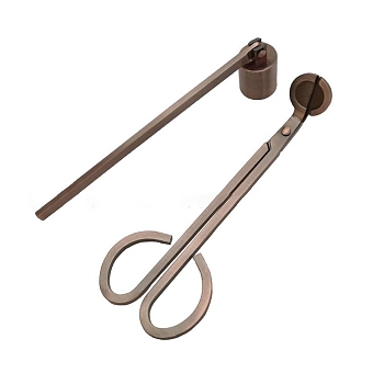Stainless Steel Candle Accessory Set, Candle Wick Dipper and Candle Snuffer, Red Copper, 16.5~19x1.3~6cm