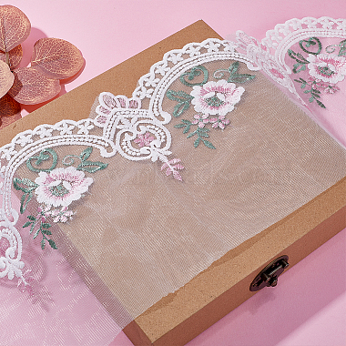 Peony Embroidery Polyester Lace Fabric(DIY-WH0308-360A)-6