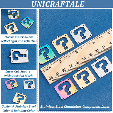 Unicraftale 12Pcs 3 Colors 304 Stainless Steel Chandelier Component Links(STAS-UN0038-91)-4