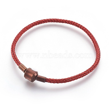 Fabrication de bracelet de style européen en fil d'acier(MAK-L018-01)-2