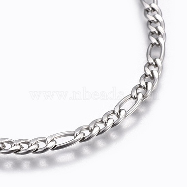Bracelets de chaîne figaro en 304 acier inoxydable(BJEW-L634-04A-P)-2