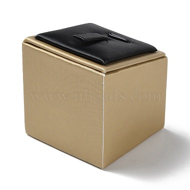 Wood Coverd with PU Leather Ring Display Pedestals(ODIS-C010-02)-3