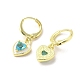 Heart Real 18K Gold Plated Brass Dangle Leverback Earrings(EJEW-L268-025G-04)-2