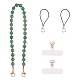 Natural Green Aventurine & 304 Stainless Steel Round Beaded Mobile Straps(HJEW-SW00043-03)-1