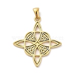 304 Stainless Steel Pendants, Witches Knot Wiccan Symbol, Golden, 33.5x30x2mm, Hole: 6x3.5mm(STAS-D015-02A-G)