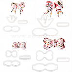 4 Sets 4 Styles Plastic Clay Pressed Molds, Clay Cutters, Clay Modeling Tools, for DIY Earring Making, Bowknot, White, 23~43x14~39mm(AJEW-SC0004-09D)