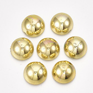 ABS Plastic Cabochons, Half Round, Golden, 10x5mm, about 2000pcs/bag(OACR-S034-10mm-01)