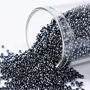 TOHO Round Seed Beads, Japanese Seed Beads, (81) Metallic Hematite, 15/0, 1.5mm, Hole: 0.7mm, about 3000pcs/10g(X-SEED-TR15-0081)