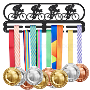 Iron Medal Hanger Holder Display Wall Rack, with Screws, Bicycle, 150x400mm(ODIS-WH0021-742)