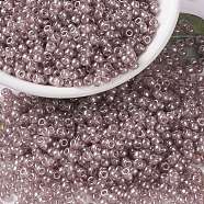 MIYUKI Round Rocailles Beads, Japanese Seed Beads, (RR3512) Transparent Blush Luster, 8/0, 3mm, Hole: 1mm, about 422~455pcs/bottle, 10g/bottle(SEED-JP0009-RR3512)