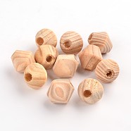 Unfinished Wood Beads, Natural Wooden Beads, Bicone, Lead Free, Moccasin, 16x15mm, Hole: 5mm(WOOD-Q012-03B-LF)