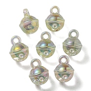 UV Plating Rainbow Iridescent Transparent Acrylic Pendant, Bell Charms, Pale Goldenrod, 20.5x15.5mm, Hole: 3.5mm(OACR-P010-06D)