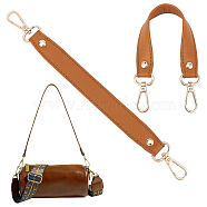 PU Leather Bag Handle, with Zinc Alloy Swivel Clasps, for Shoulder Bag Replacement Accessories, Chocolate, 28.5x2.35x0.25cm(FIND-WH0111-168B)