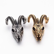 Retro 304 Stainless Steel Goat Skull Pendants, Mixed Color, 49x35x22mm, Hole: 7mm(STAS-E094-11)