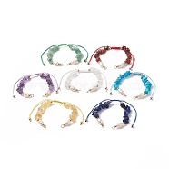 Natural Gemstone Chip & Cultured Freshwater Pearl Beaded Bracelet Sets, for Adjustable Nylon Thread Braided Link Bracelet Making, 5-7/8 inch(15cm), Hole: 3.4mm, 7 style, 1pc/style, 7pcs/set(AJEW-JB01147)
