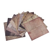 Retro Crafting Paper, DIY Scrapbook, Background Paper, Mixed Patterns, 150x150x0.1mm 24sheets/set(AJEW-K029-02)