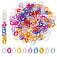 400Pcs 10 Colors Acrylic Linking Rings, Quick Link Connector, Twisted Oval, for Curb Chain Making, Mixed Color, 22x16.5x5mm, Inner Diameter: 12x6mm, 40pcs/color(FIND-DC0001-44)